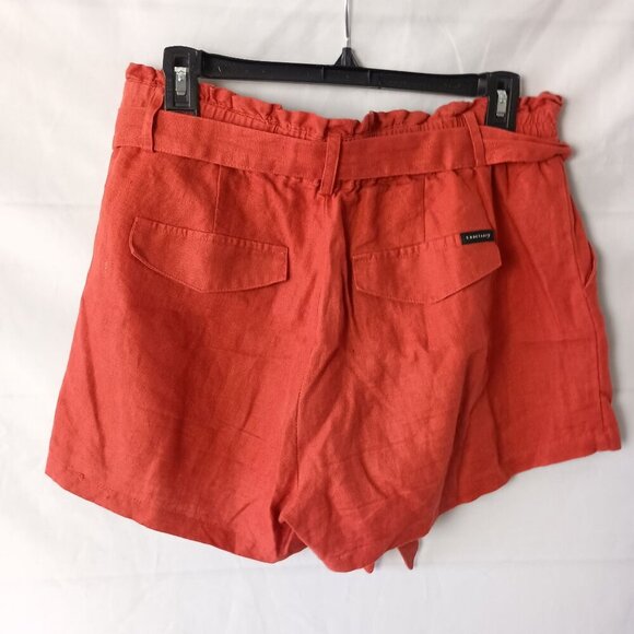 Sanctuary Daylight Linen Belted Shorts Red M Great Cond Summer Bloomingdale's - Picture 3 of 5